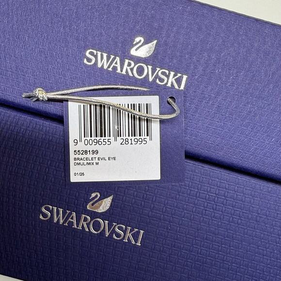 Swarovsky | Bracelet Storage Box w/ Gift Bag | Navy Blue | 8.75 x 2 x 1 in. - Picture 10 of 16